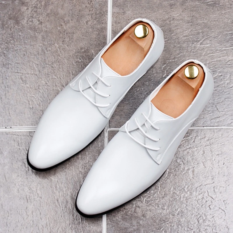 男性用の白い先のとがった靴 結婚式の靴 トレンディな 新しい Formal Shoes Aliexpress