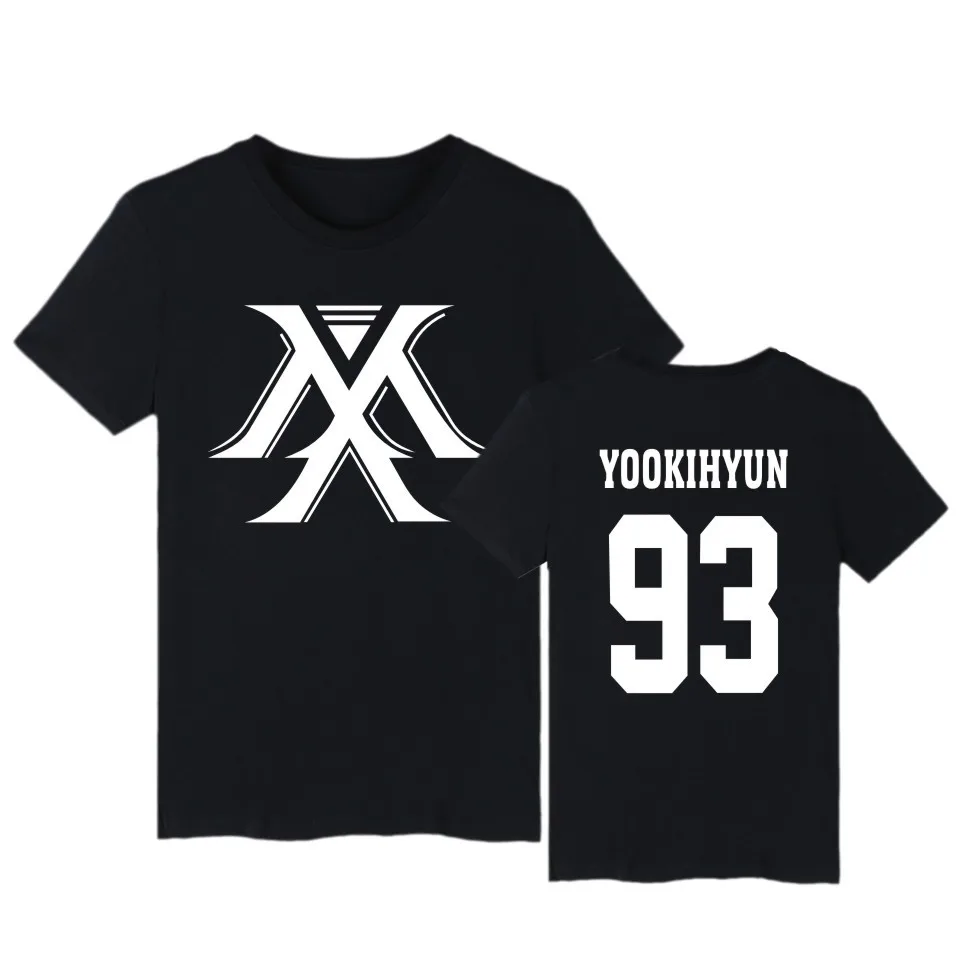 Monsta X Concert Celebrity style T-Shirt сопутствующие товары должны помочь песне-продвижение костюм летняя одежда мужчины и женщины пары T