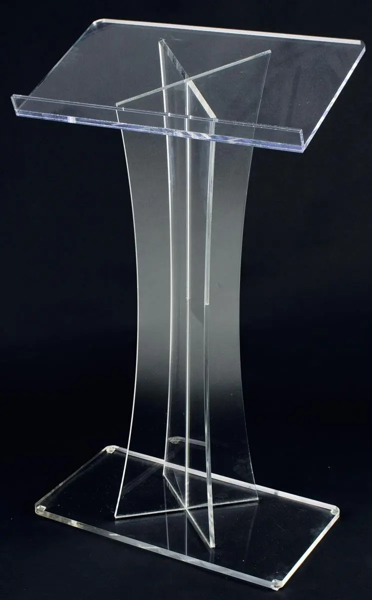Acrylic Conference Podium, Clear Speaker's Lectern with Base and Lip (LECTX) plexiglass