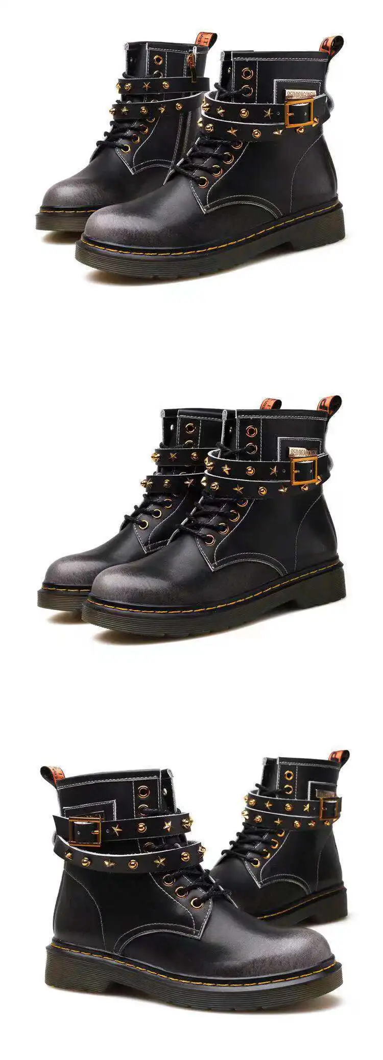 

Martin Boots Women's British-Style 2019 Spring And Autumn New Style Versatile INS Online Celebrity Flat Handsome Short Boots Chi