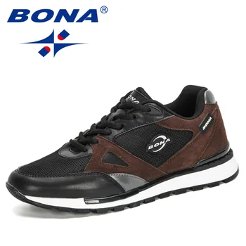

BONA 2020 New Designers Casual Shoes Men Lightweight Breathable Sneakers Man Walking Shoes Fashion Mesh Zapatillas Footwear Soft