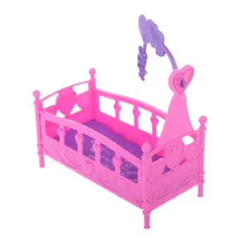 Na biegunach łóżeczko z kołyską lalka zabawka domowa meble dla Kelly akcesoria dla lalek Barbie zabawka dla dziewczynki prezent prezent na Baby Shower zabawka dla dziewczynki tanie i dobre opinie OOTDTY MATERNITY 7-12m 25-36m 4-6y 13-24m W wieku 0-6m 7-12y Z tworzywa sztucznego CN (pochodzenie) Rocking Cradle Bed Doll House Toy Furniture