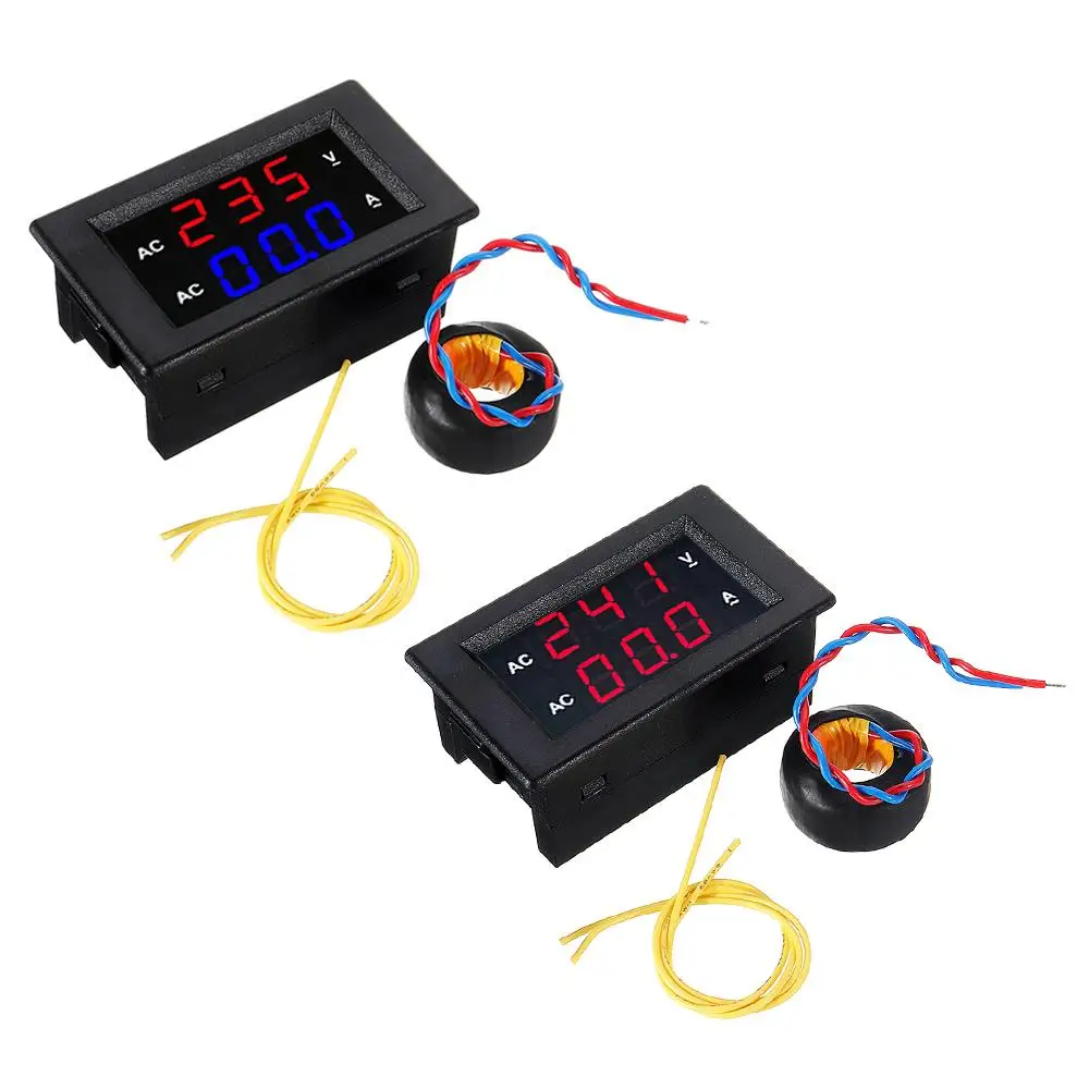 AC100-300V 0-50A Красный Синий Красный AC цифровой двойной светодиодный дисплей Вольтметр Амперметр Ампер Вольт Напряжение измеритель тока тестер аксессуар