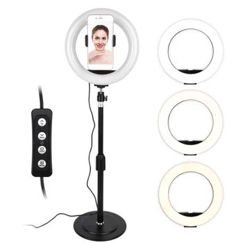 

Live Streaming USB Ring Fill Light Dimmable LED Lamp with Mobile Phone Clip Holder Ringlight