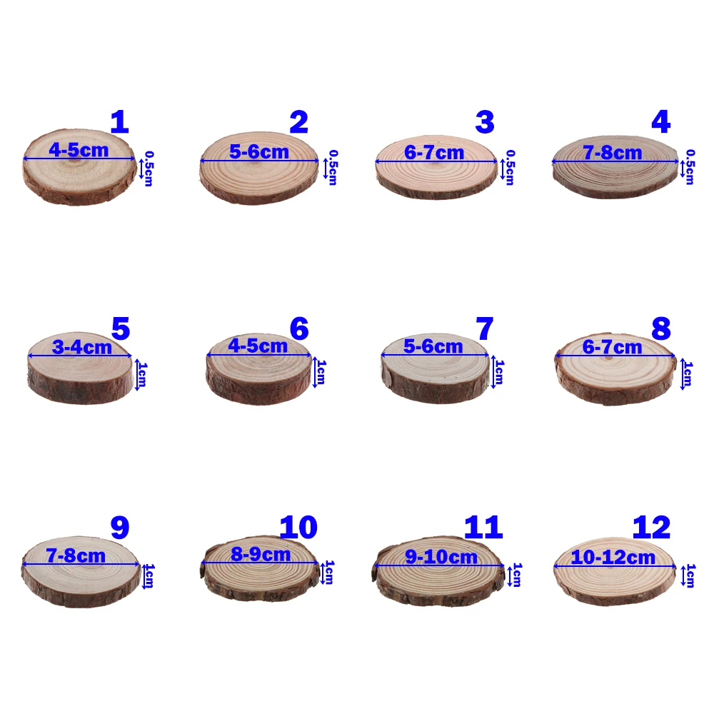 10 шт. деревянные круги круглые ломтики из натуральной сосны необработанные деревянные ломтики деревенский свадебный стол вечерние принадлежности для рисования