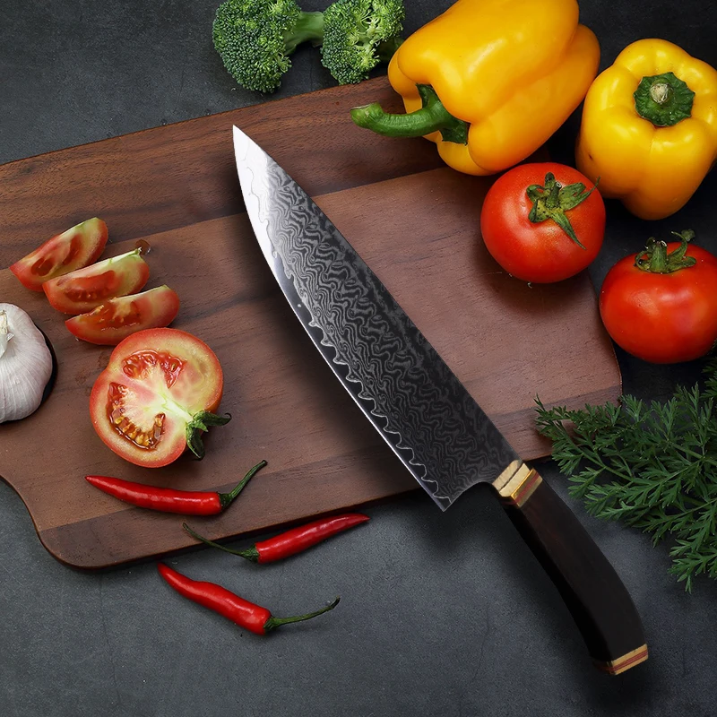 Кухонный нож шеф повара VG10 японский резак для мяса из дамасской стали Мясницкий