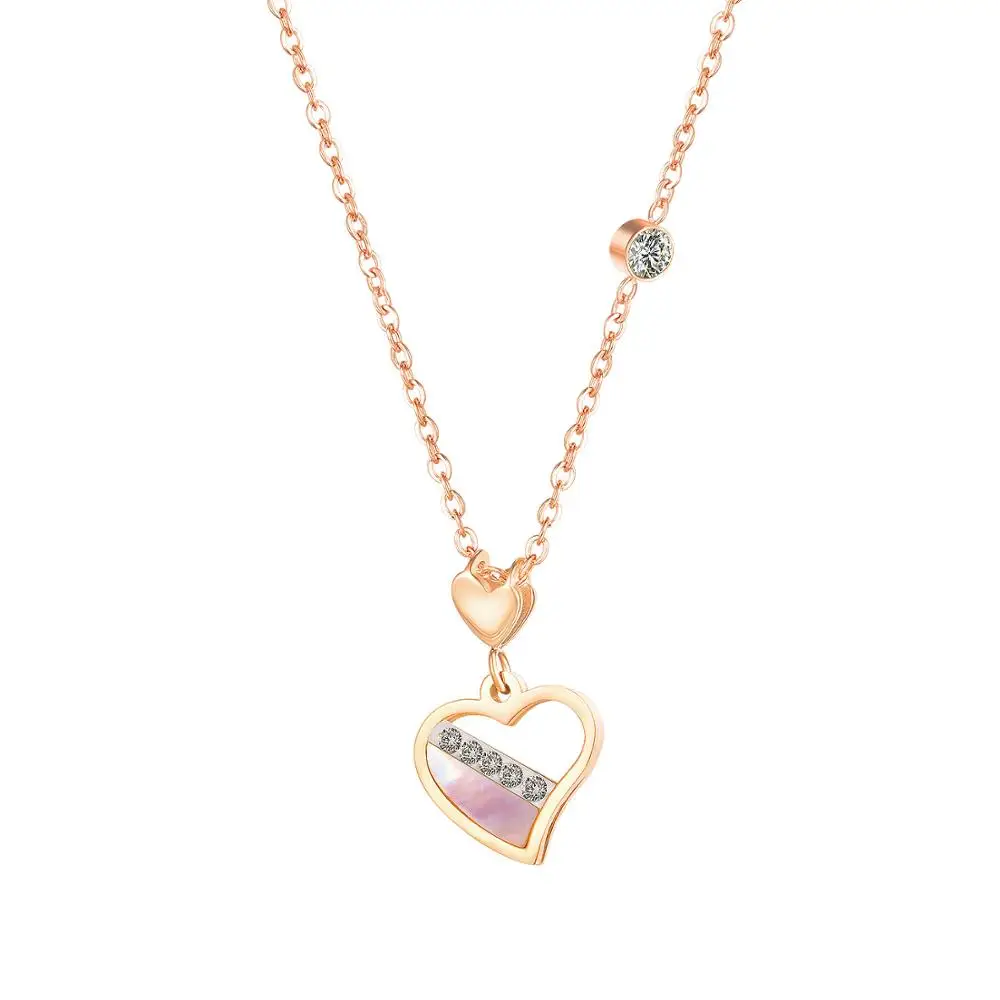 Новинка стильный жемчужный кулон в форме сердца с цирконием ожерелье розового