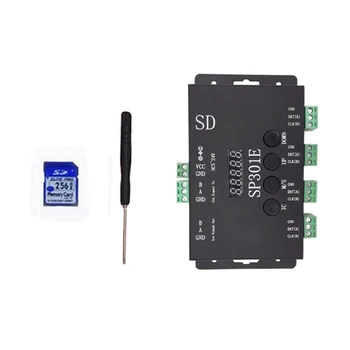

SP301E Programmable LED Controller Syn Signal out And In For WS2811 WS2813 WS2812B SK6812 APA102 Pixel LED Strip Light DC5-24V