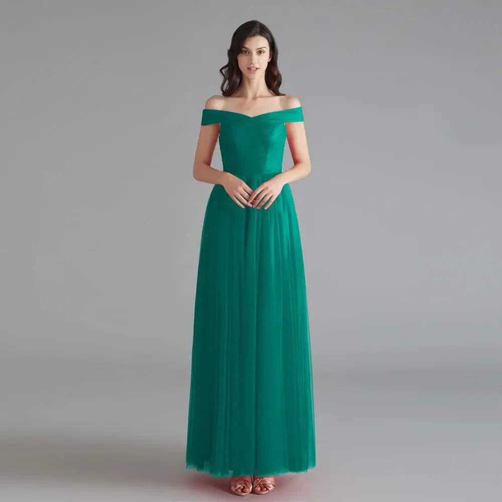 green Beauty Emily вечернее платье из тюля с открытыми плечами, Длинные вечерние платья без рукавов, вечерние платья на шнуровке с открытой спиной robe de soiree - Цвет: green