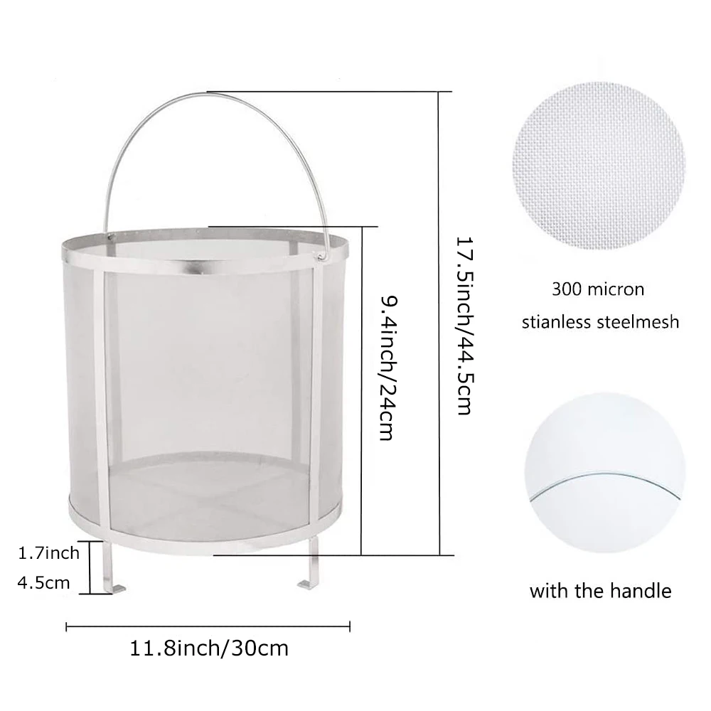 7” Hopper Filter Strainer 400 Micron, Dry Hopping