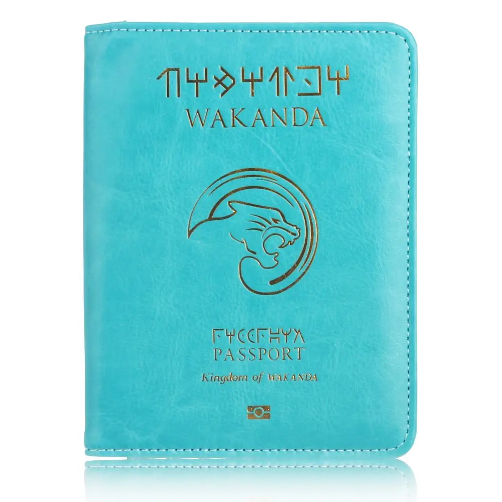 TRASSORY RFID Блокировка Wakanda Forever Черная пантера Marvel's The Avengers Кожаная Обложка на паспорт сумка Orgonizer