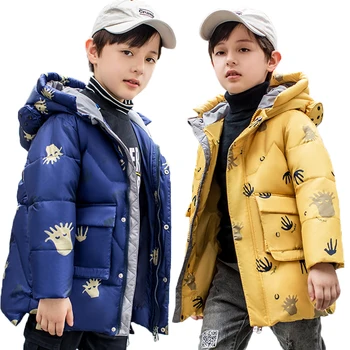 

Children's winter down jacket 2020 New boys cartoon outwear Kids parkas Warm hooded boy winter snowsuit boy clothes 4-10 years
