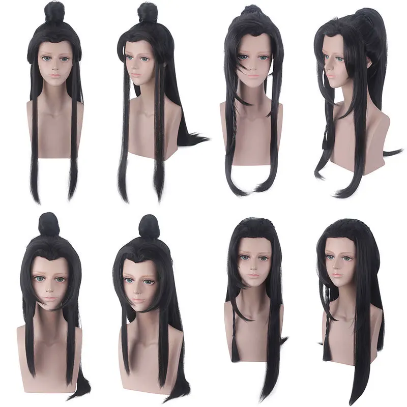 

Xie Lian Hua Cheng Cosplay Wigs Tian Guan Ci Fu Cosplay Costume Wigs Hair Bun Ancient Widow'S Peak BL Novel Sa