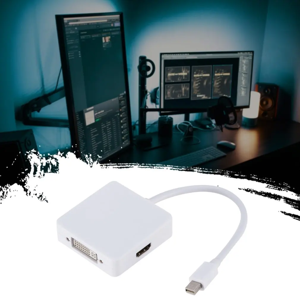 3 в 1 мини дисплей порт DP Thunderbolt к DVI адаптер VGA HDMI кабель для MacBook Pro Air Аксессуары