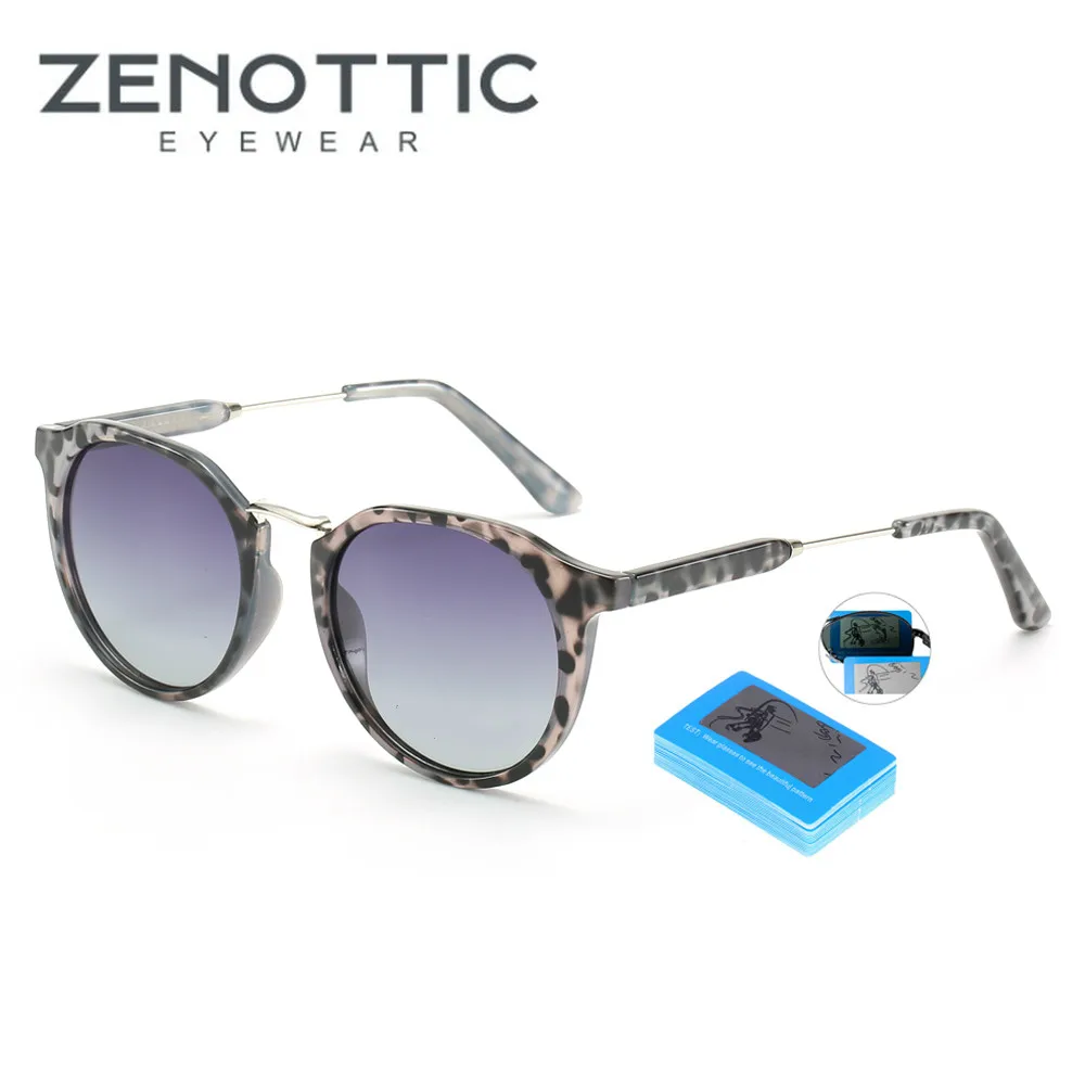 ZENOTTIC, Ретро стиль, поляризационные солнцезащитные очки для женщин, мужчин, фирменный дизайн, женские солнцезащитные очки, круглые, негабаритные, солнцезащитные очки, модные очки