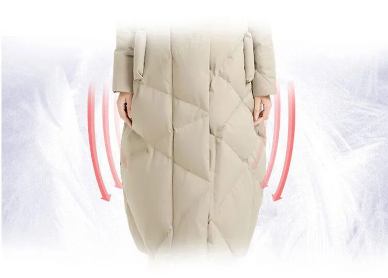 Новая зимняя женская одежда свободное плотное пальто белая гусиная низкая шляпа женская одежда