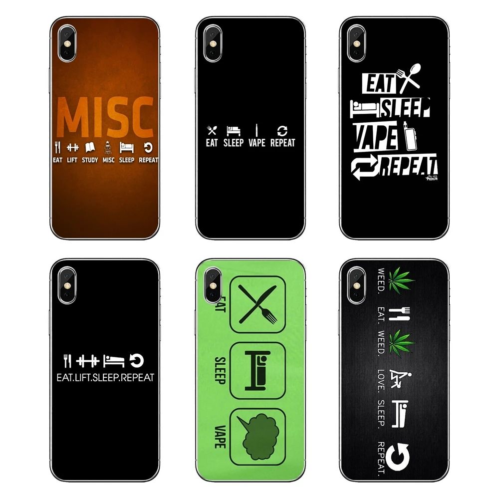 Eat Sleep Vape Vaping Quotes прозрачный мягкий чехол для iPod Touch iPhone 4 4S 5 5S 5C SE 6 6S 7 8 X XR XS Plus MAX |
