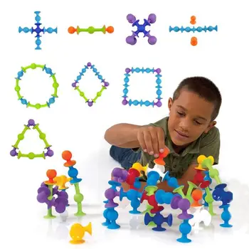 

Funny DIY Assembled Building Block Sucker Toys Children Educational Toys DIY Model Construction Building Blocks Toy 48/28/43pcs