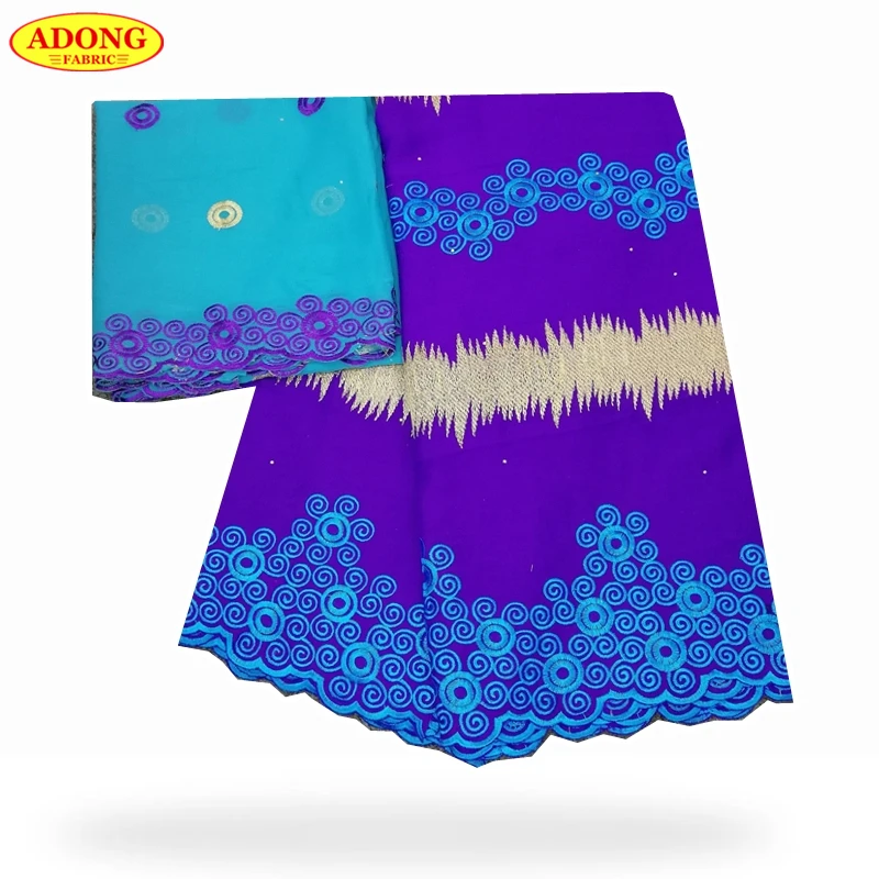 5 yards African cotton lace high quality Swiss fabric set with Embroidery Swisse voile 2 chiffon for Party | Дом и сад