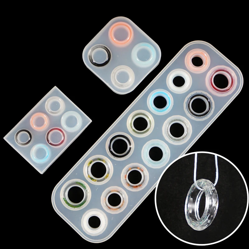 4 6 Grid Rings Shape Silicone Epoxy Mold UV Resin Moulds DIY Handmade Ring Pendant Jewelry Making