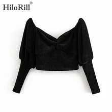 Горячая Распродажа, женские топы, сексуальные длинные рукава летучая мышь, черный бархатный пуловер, одноцветная футболка с v-образным вырезом размера плюс, повседневные топы, футболки