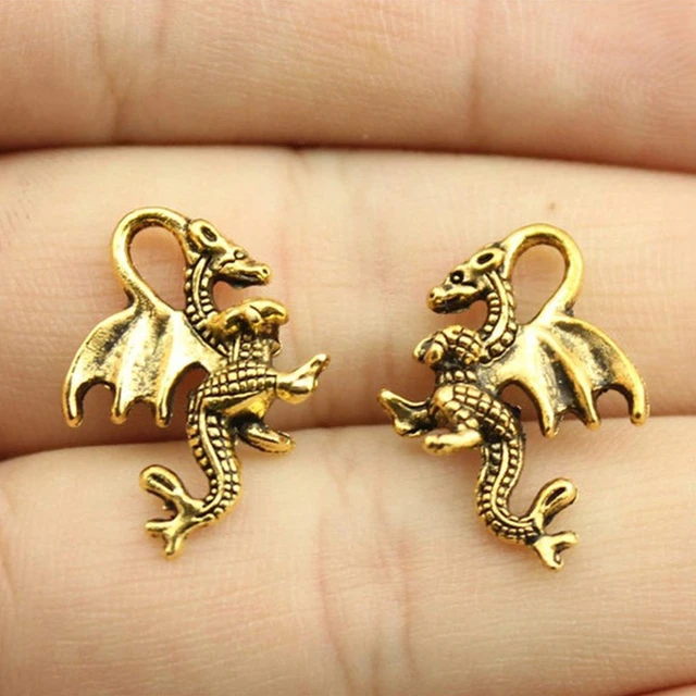 20pcs Charms Dragon 21x14mm Tibetan Bronze Silver Color Pendants Antique  Jewelry Making DIY Handmade Craft