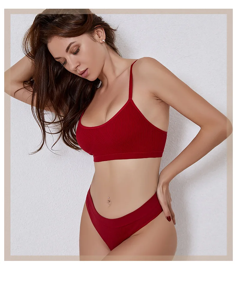 womens underwear sets Seamless Women Bra Briefs Set Push Up Bra Crop Top Panties Sexy Lingerie Bralette Fitness Underwear Set underwear set