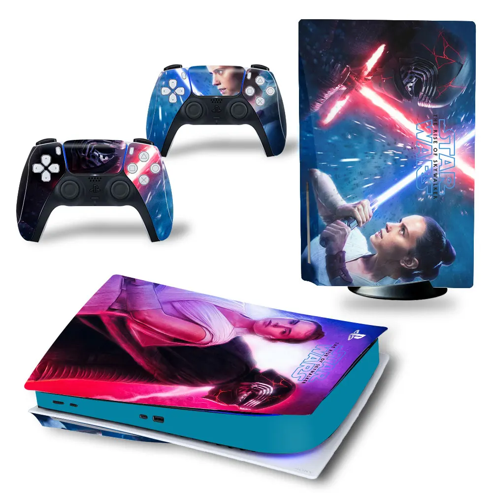 Marvel Star Wars PS5 Disk Skin Sticker Decal Cover for PlayStation 5 Console and 2 Controllers PS5 Disk Skin Sticker Vinyl