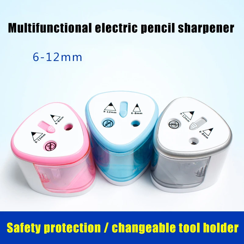 Pencil Sharpener Electric Pencil Sharpener Portable Double Hole for Student Classroom Home Office SMR88