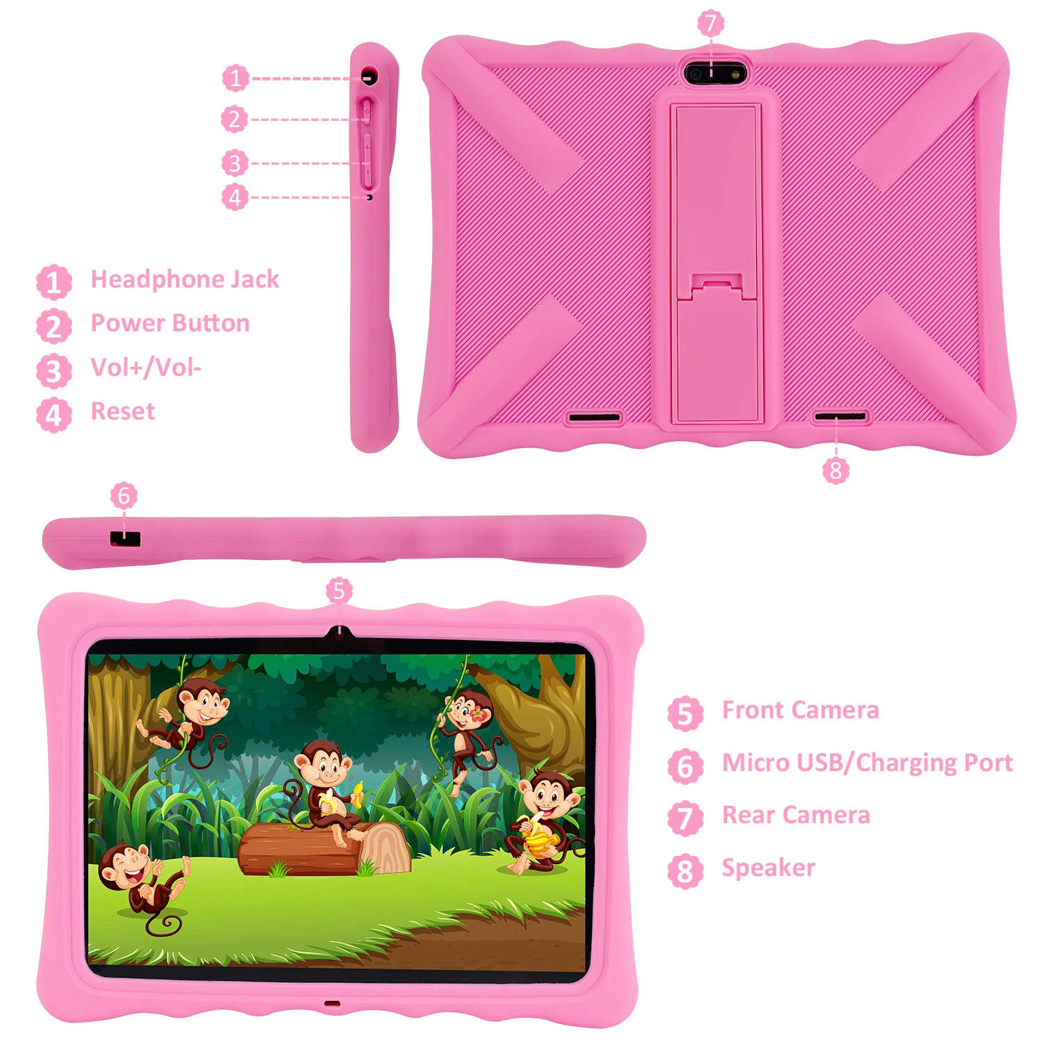 kids tablet veidoo 10 1 inch android tablet pc for kids with wifi quad core parental control ips screen safety eye protection