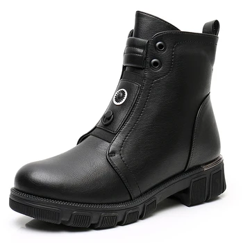 

EIE New Women Ankle Boots Fashion Thick Fur Warm Female Waterproof Boots Side Zipper Fashion Comfortable Ladies Winter Shoes