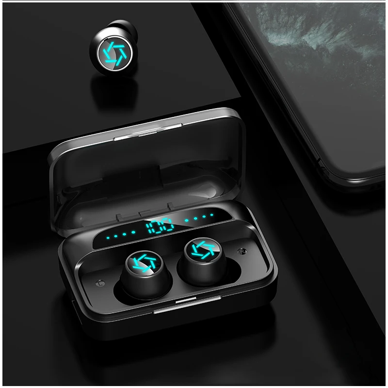 Светодиодный дисплей Bluetooth V5.0 беспроводные наушники стерео в ухо со спортивными