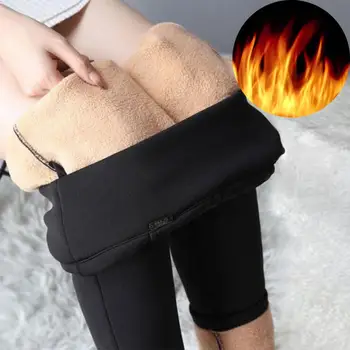 

Winter Pants Solid Warm Winter Slim Thicken Velvet Wool Leggings High Waisted Pants for Women Cashmere Pants Trousers Leggings