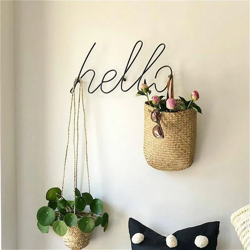 

Practical Creative Iron Art Letters Hook Coat Clothes Bag Hanger Key Holder Kids Room Wall Decor Pendant Clothing Display Racks