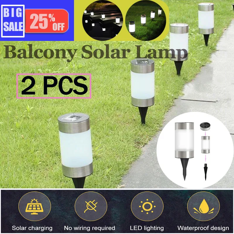 Garden Ground Plug Solar Led Garden Light Plastic Lawn Outdoor Waterproof Balcony Polysilicon Solarpanel Courtyard Floor Lights