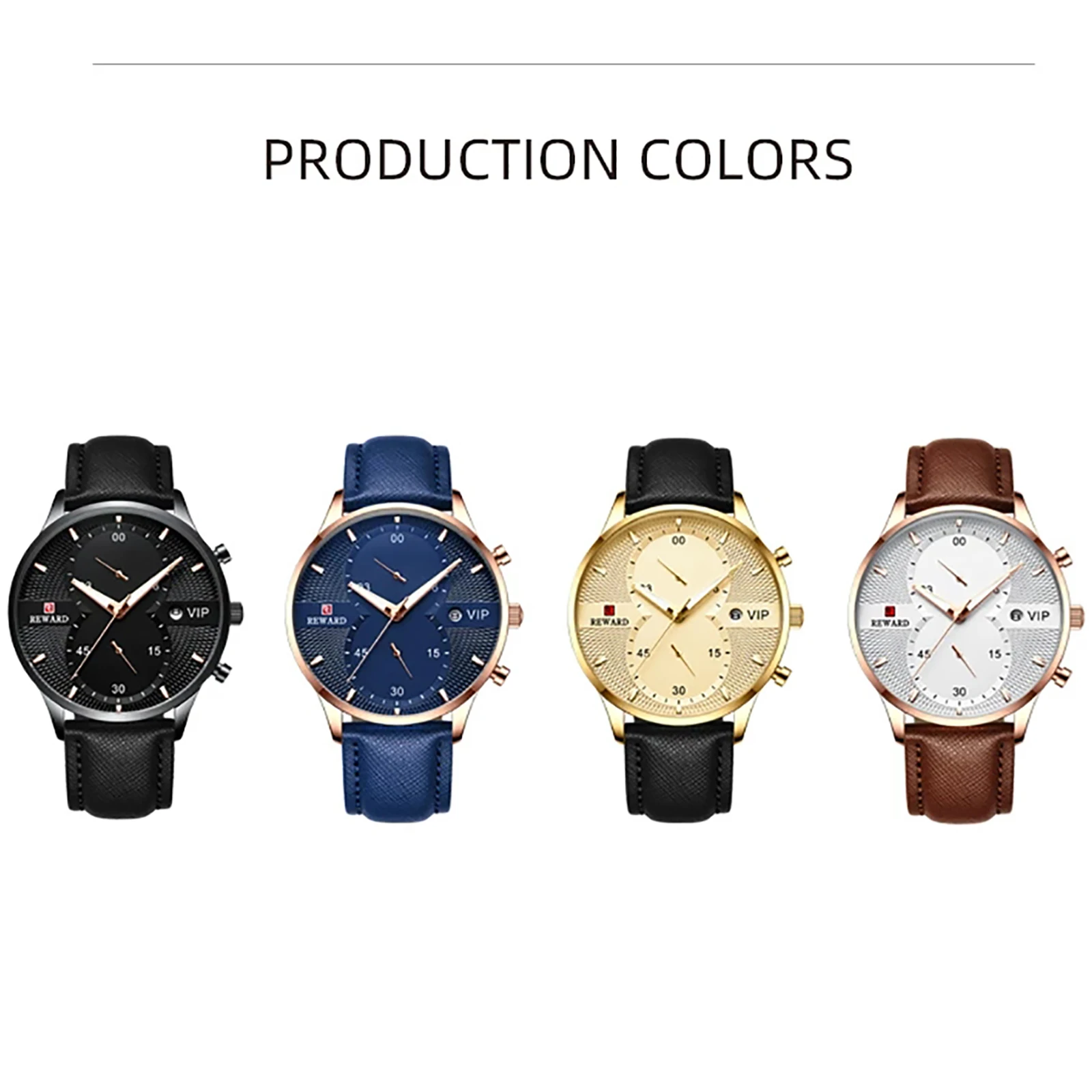 REWARD Brand Business Luxury Leather Quartz Men's Watch Fashion Design Sport Men Watches Waterproof Wristwatch Relogio Masculino
