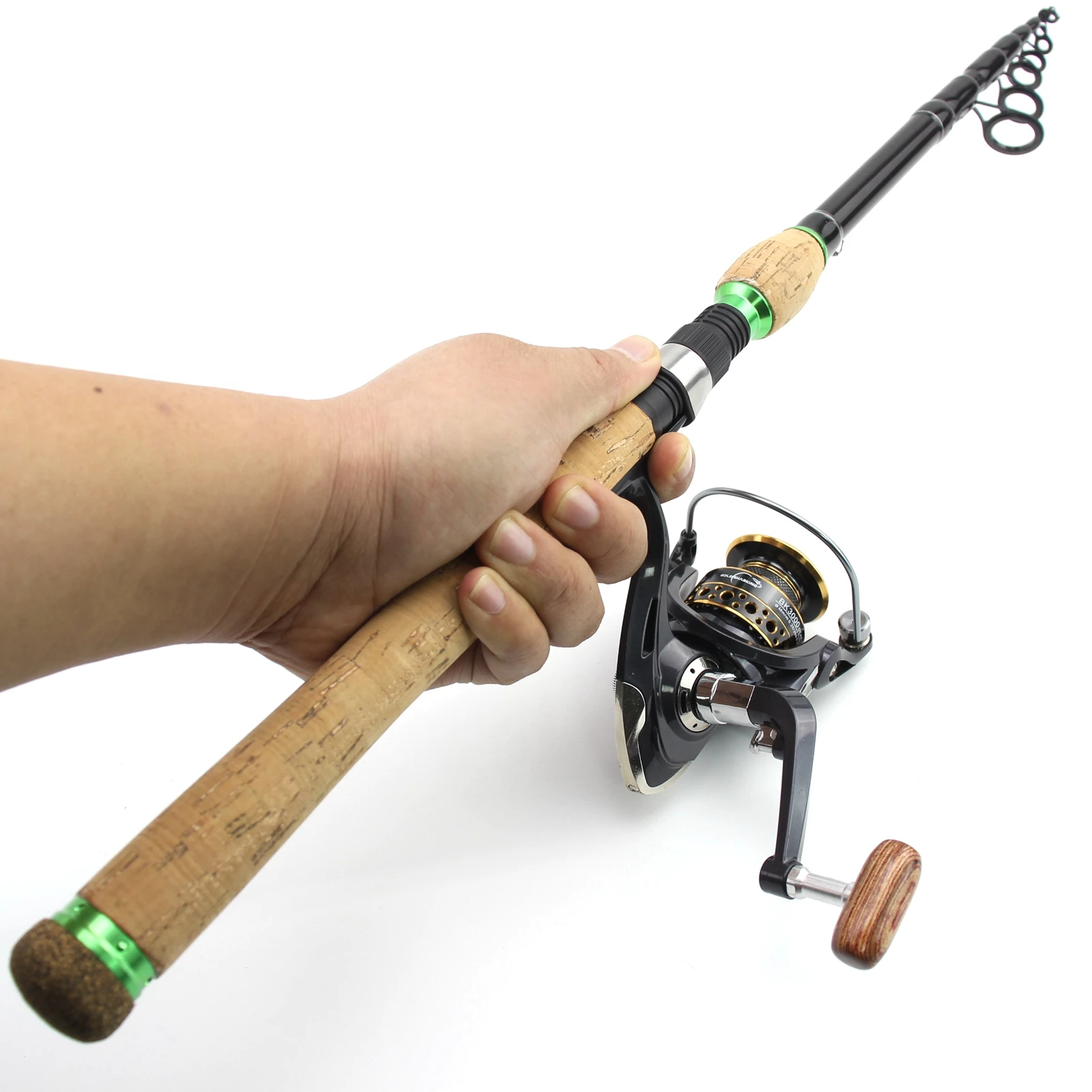 NEW 1.8M-2.7M carbon telescopic fishing rod cork handle lure Trout Spinning  Rod Reel Combos Super hard long shot Trout Rod