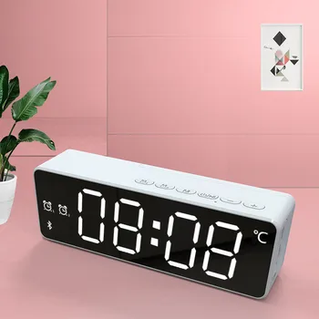 

Digital Clock Speaker Bluetooth AUX TF-Card 3 Modes 2 Alarm Clocks Temperature Display LED Screen Portable Speaker