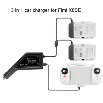 

3 in1 Car Charger Lipo Battery Remote Controller transmitter Charger Fast Charging for xiaomi FIMI x8se charger accessories