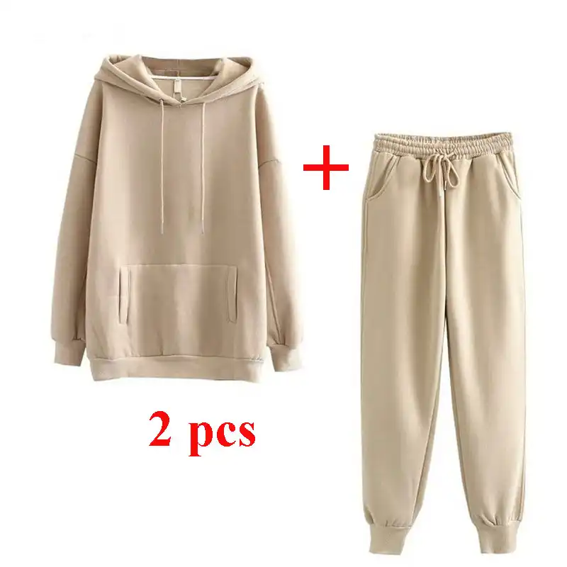 二組秋冬フリースパーカーレディースジャージスエットシャツホット日本特大プルオーバーパーカージャケット パーカー スウェット Aliexpress