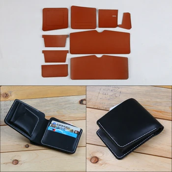 

Short wallet semi-finished handmade leather goods DIY wallet wallet leather material bag leather supplies crafts