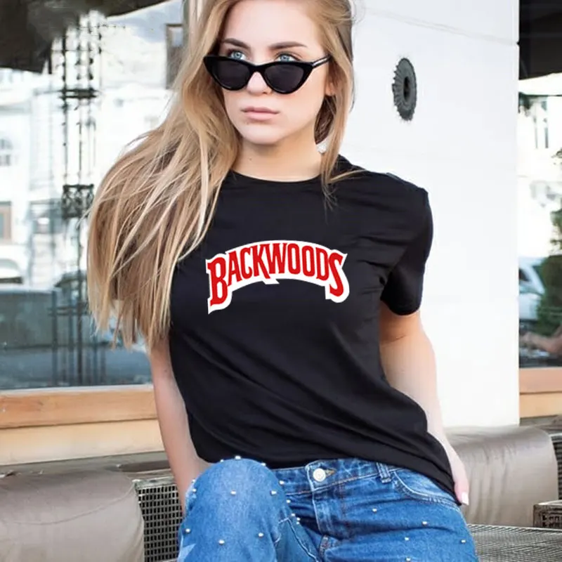 Backwood женские футболки летняя футболка с короткими рукавами и буквенным принтом уличная Футболка женская Повседневная футболка с круглым вырезом