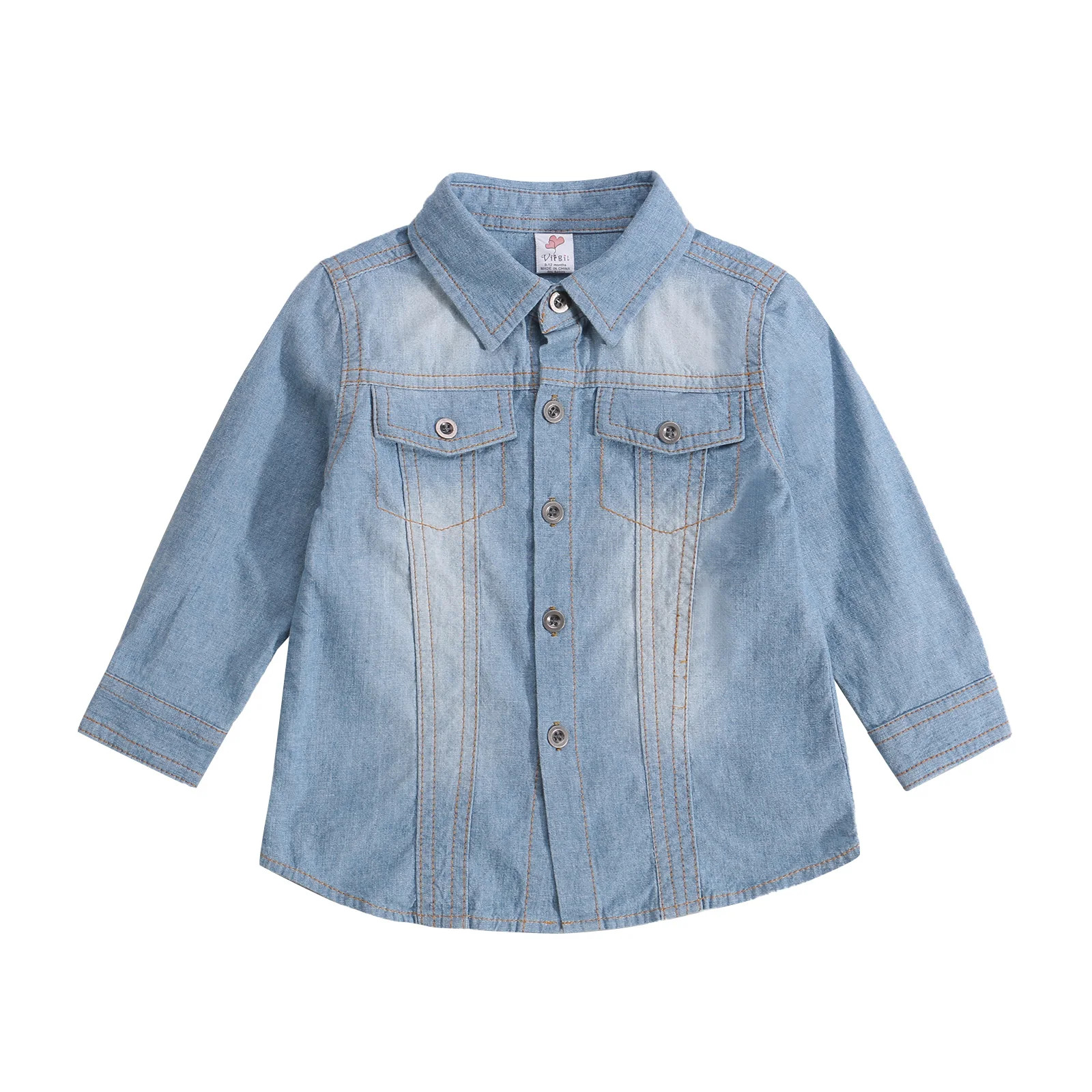 Fashion Vintage Baby Girl Denim Shirt 