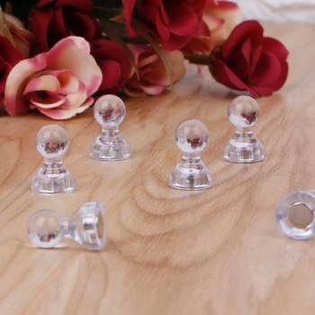 

6pcs Transparent Colorless Magnetic Plastic Thumbtack Whiteboard Message Sticker A6HE