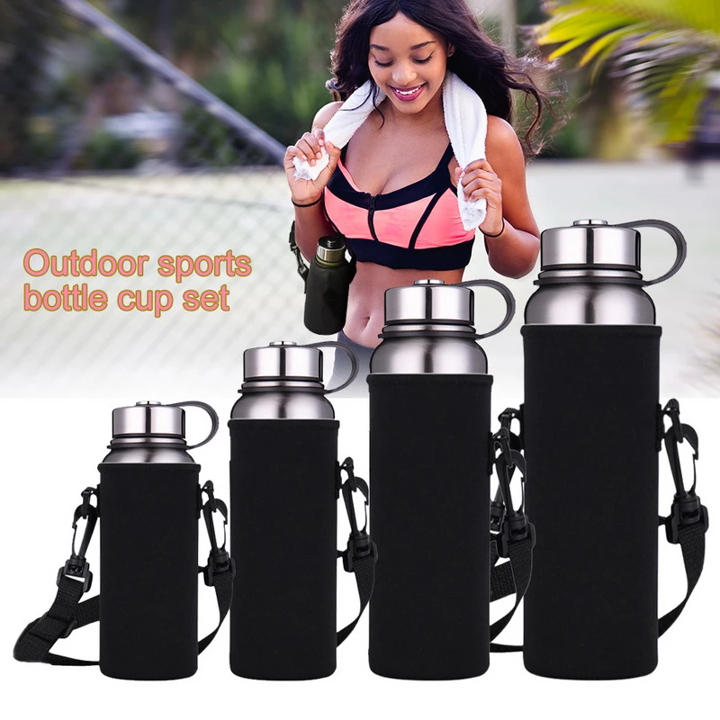 Water Bottle Holder w/Adjustable Shoulder strap Sling insulated Outdoor Sports W