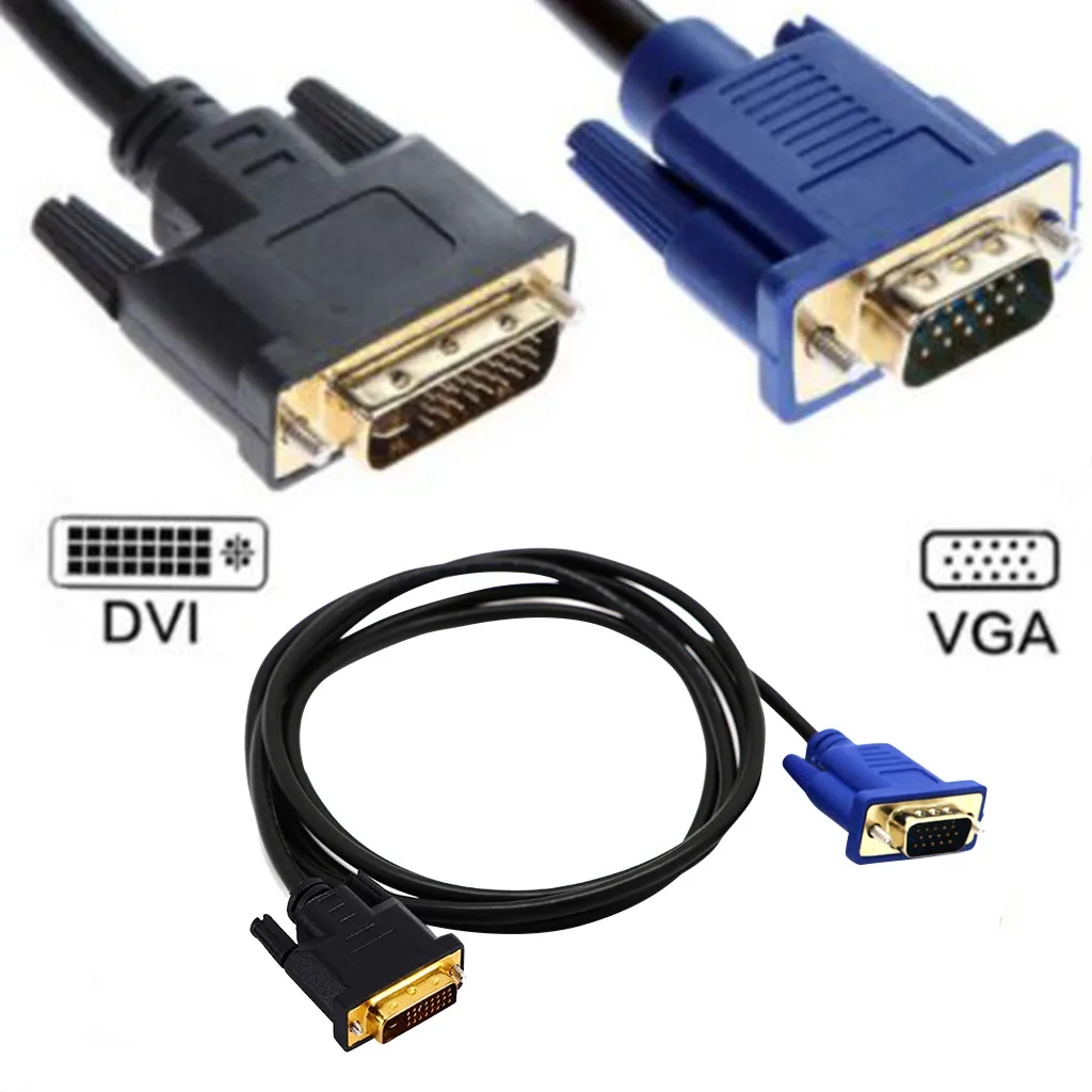 DVI-I DVI в VGA конвертер Двойной Ссылка 24 + 5 pin типа папа SVGA/VGA D-Sub 15 Видео Кабель-адаптер