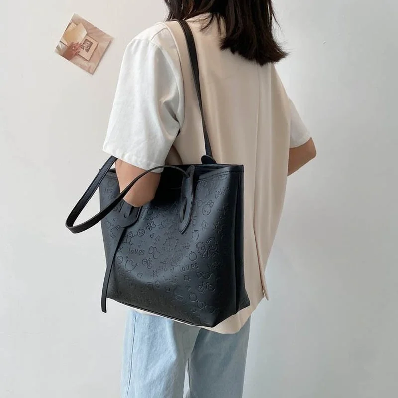 Large-capacity Handbag Female Summer 2021 New Trendy Fashion One-shoulder Underarm Bag Net Red Casual Ins Portable Tote Bag