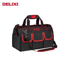DELIXI 13 16 Pouces Sac à Outils Multifonctions Électricien Sac 1680D Oxford Tissu Imperméable À L'eau Outil Stockage Fort Grands Sacs à Outils