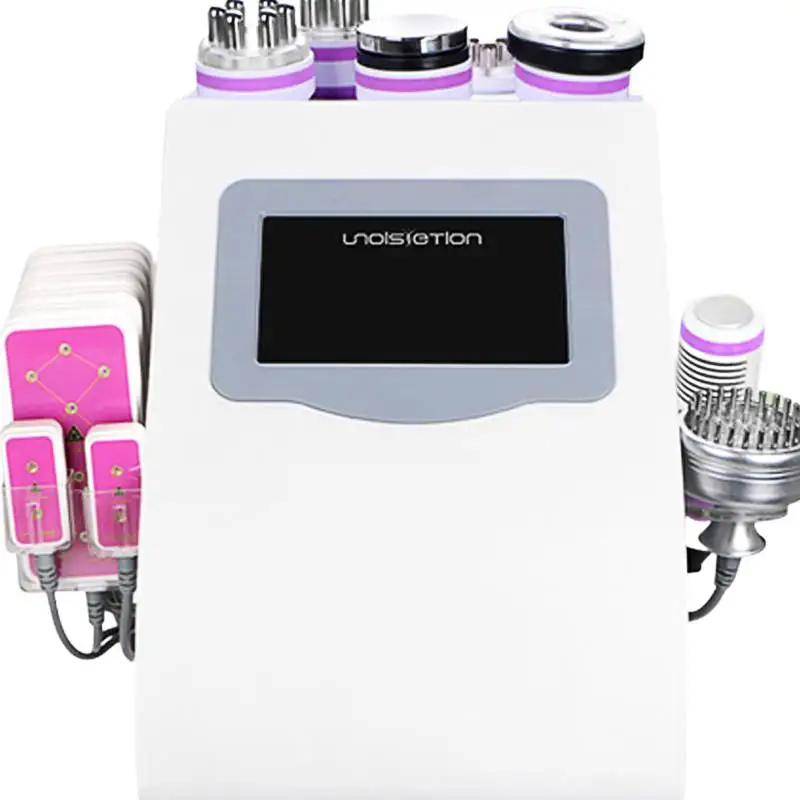 Multi-function 9 IN 1 Cavitation Slimming Ultrasound Lipo Pads LED Light Therapy Vacuum Weight Loss Skin Lifting Beauty Machine | Красота и