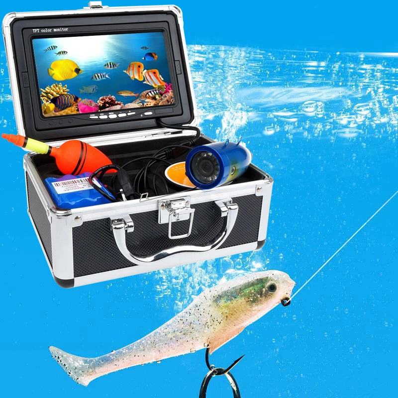 

TPWLCO 1000TVL Underwater Fishing Video Camera Kit Support DVR 12pcs LEDS With 7inch Color Monitor 15m/30m/50m Cable Fish Finder